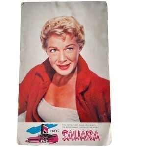 Sahara Hotel Betty Hutton Las Vegas, Nevada Oversized Postcard Vntg Casino 1957